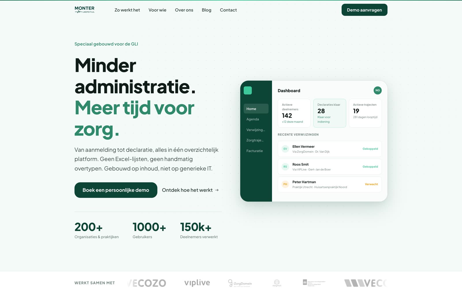De website van Monter Leefstijl